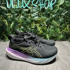 Asics Womens Gel Nimbus 25 1012B356 Black Running Shoes Sneakers Size 7.5